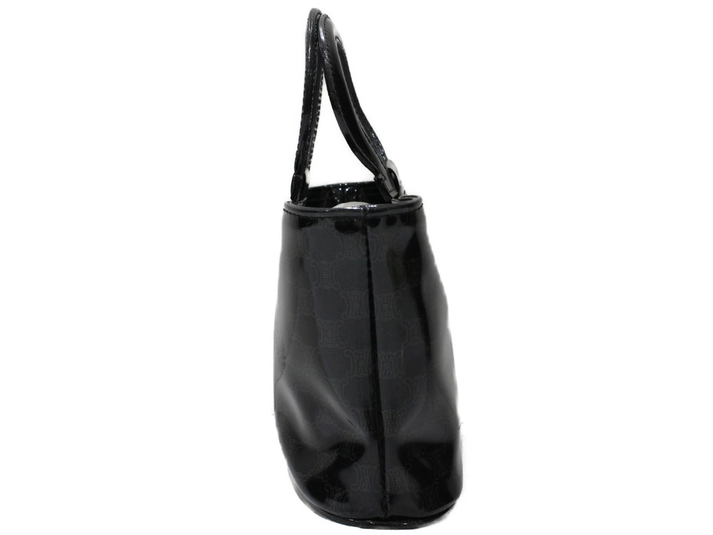 Celine Enamel Black Macadam Handbag Bag Black